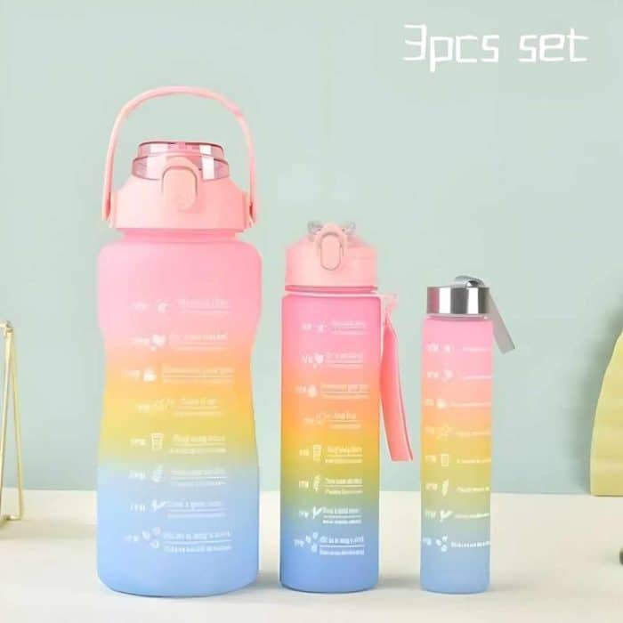 3 PCS Water Bottles With Straw,